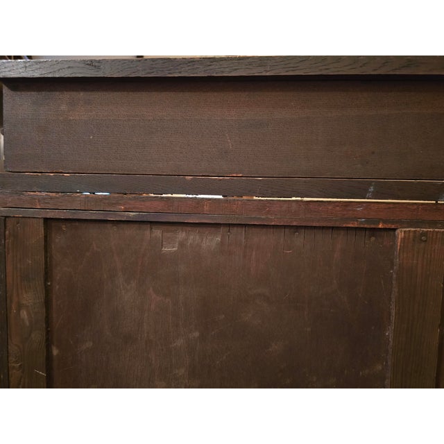 English Gothic Revival Hand-Carved Walnut Sideboard, Original Brass Hardware, 19th Century For Sale - Image 15 of 18
