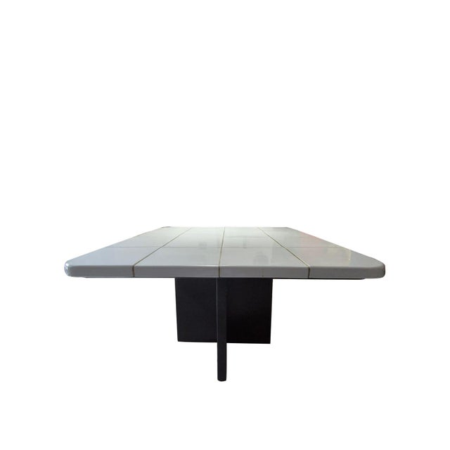 Mid-Century Modern Italian Ceramic and Metal Table, 1970s For Sale - Image 3 of 16