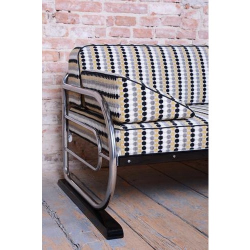 1930s Bauhaus Sofa in Chrome-Plated Steel by Robert Slezák, Czech, 1930s For Sale - Image 5 of 18