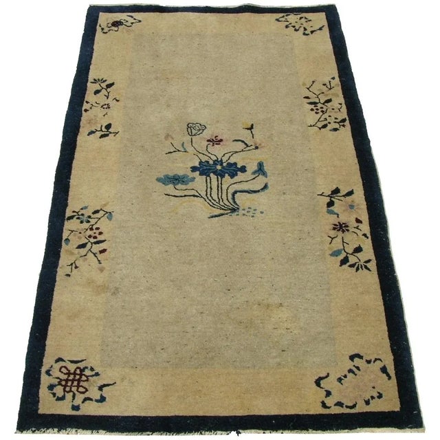 Early 19th Century Early-19th Century Antique Chinese Small Rug - 5'10'' X 3'3'' For Sale - Image 5 of 9