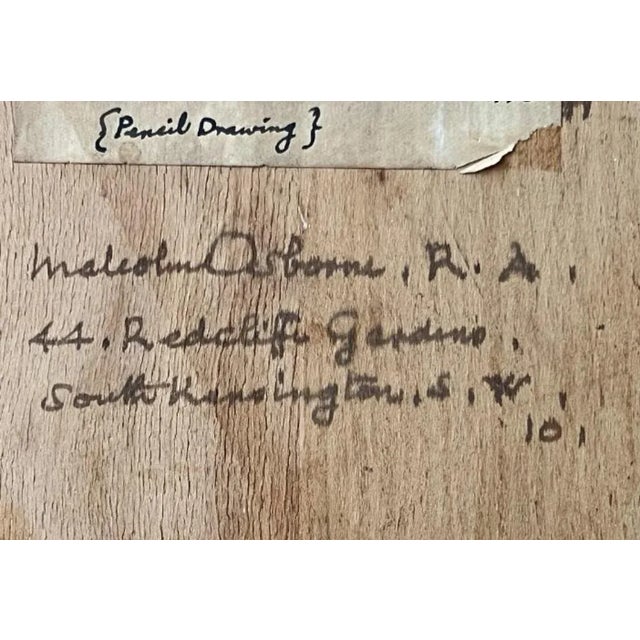 Malcolm Osborne, Portrait of Wilfred E. Billinghame, 1960, Pencil Drawing For Sale - Image 3 of 10