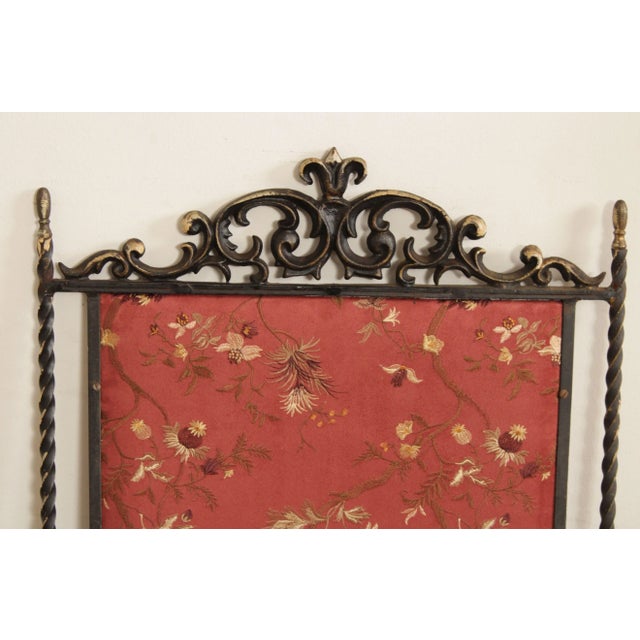 Antique Embroidery & Wrought Iron Decorative Wall Panels For Sale - Image 9 of 13