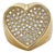 Diamond Pave Heart Ring 18k Yellow Gold, Size 5 For Sale