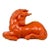 Vintage Hollywood Regency Large Orange Plaster Unicorn Sculpture For Sale