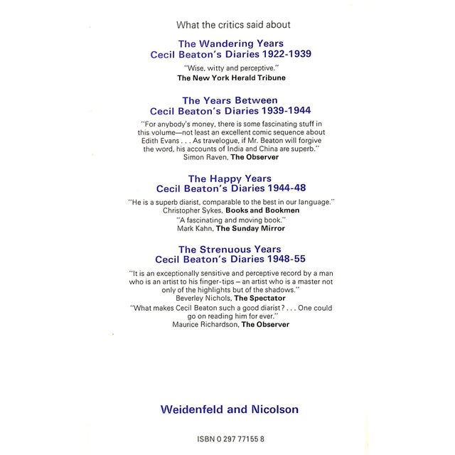 "The Restless Years 1955-1963: Cecil Beaton's Diaries" 1976 Beaton, Cecil For Sale - Image 4 of 10