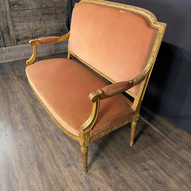 Antique French Louis XVI Sofa From 19th Century Parlor Set For Sale - Image 13 of 13