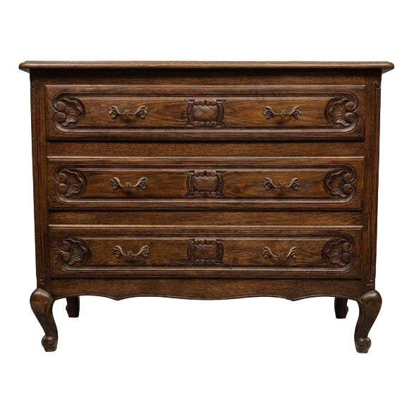 Early 20th Century French Stained Oak Chest of Drawers For Sale