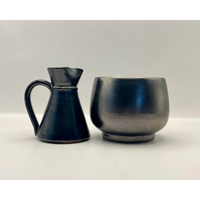 Mid 20th Century Prinknash Grey Cream and Sugar Set For Sale - Image 9 of 11