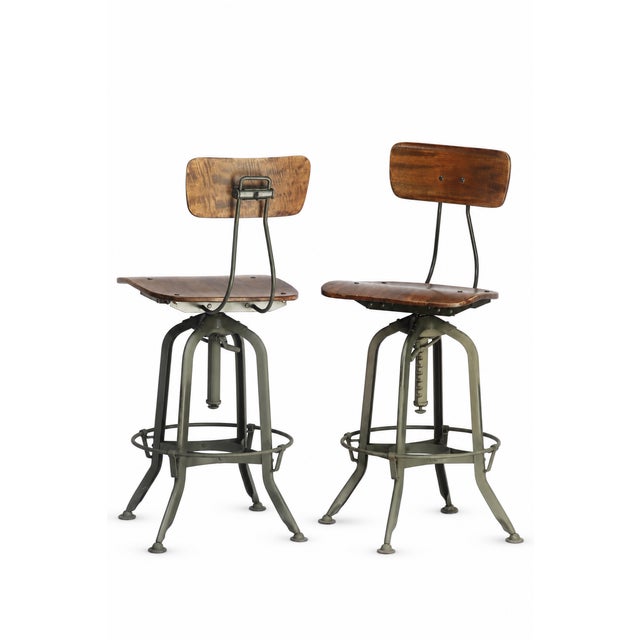 Restoration Hardware Pr. Vintage Restoration Hardware Stools For Sale - Image 4 of 14