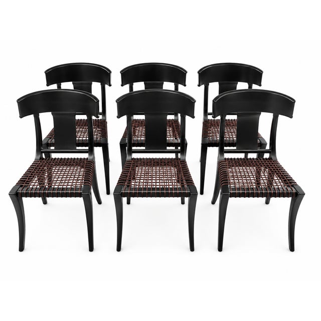 1980s Vintage Klismos Dining Chairs - Set of 6 For Sale In San Diego - Image 6 of 7