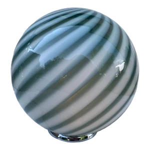 Contemporary Milky-Green Sphere in Murano Glass Swirl Table Lamp