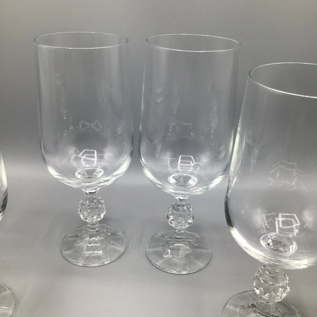 Bohemian Cut Crystal Ball Stem Goblets-Set of 4 For Sale - Image 10 of 13
