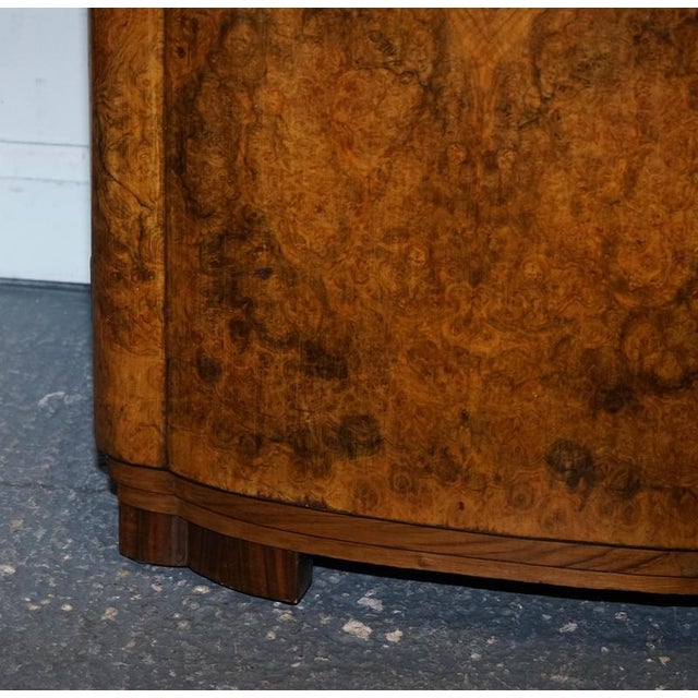 English Art Deco Burr Walnut 2-Door Wardrobe, 1930s For Sale - Image 5 of 18