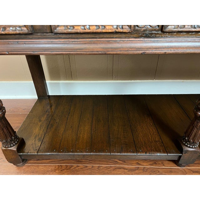 Antique English Dresser Base Sideboard Potboard Jacobean Carved Oak C1890 For Sale - Image 12 of 18
