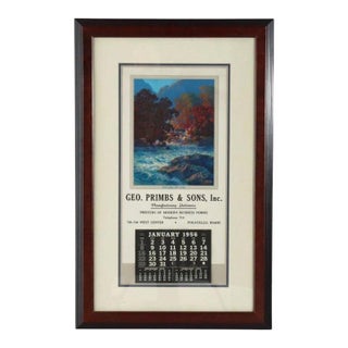 Vintage Maxfield Parrish Advertising Calendar “Misty Morning”, Framed, C1956 For Sale