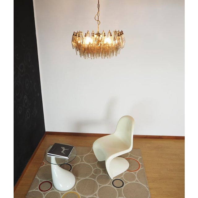 Gray Murano Poliedri Chandelier in Smoked Glasses by Carlo Scarpa, 1990 For Sale - Image 8 of 16