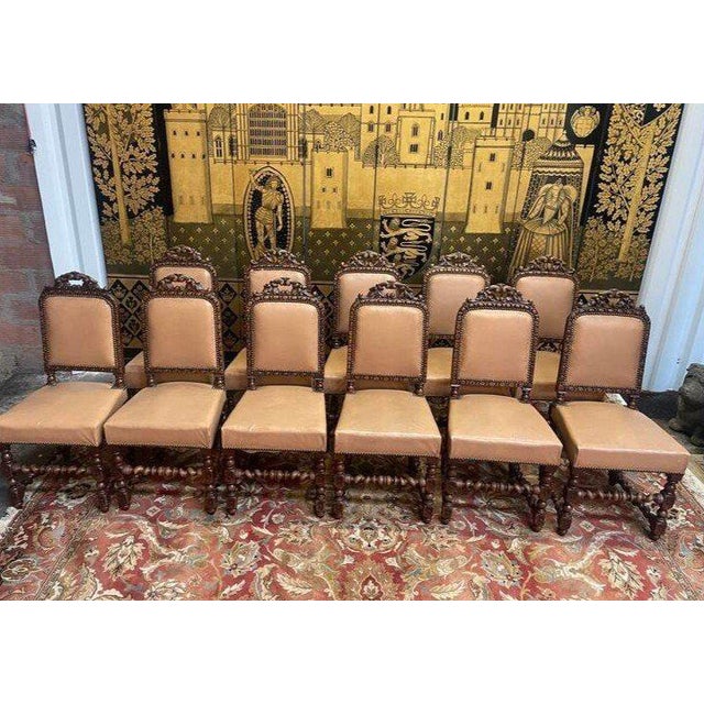 Louis XIII Renaissance Chairs, Set of 11 For Sale - Image 5 of 11