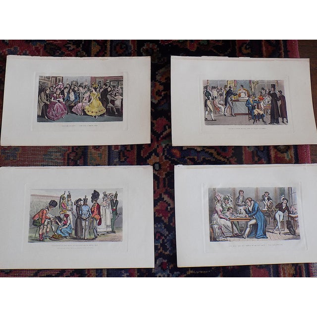 Realism Antique 19th Century Hand Colored Etched & Aquatint English & French Society Scenes - Set of 12 For Sale - Image 3 of 9