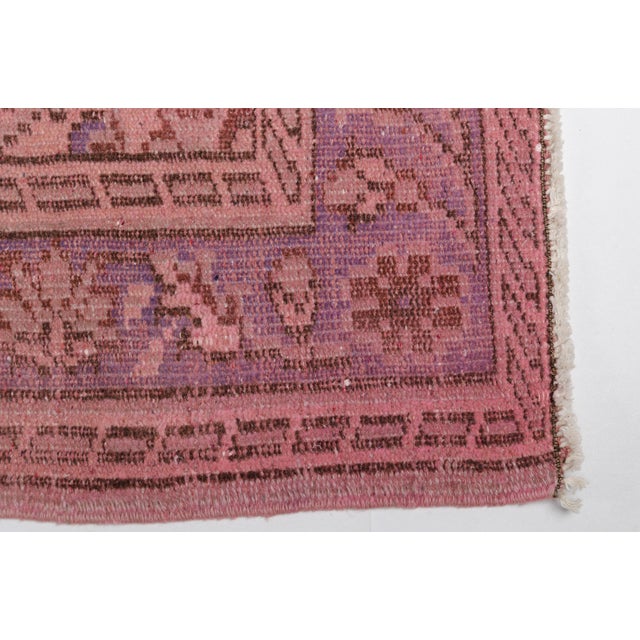 Vintage Anatolian Pink Area Carpet For Sale - Image 10 of 10