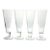 Contemporary Crate & Barrel 4 Footed Beer Pilsner or Fluted Champagne Glasses - Set of 4 For Sale