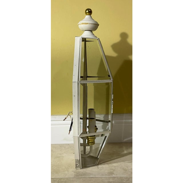 Metal Single Powder Coated Brass Wall Lantern For Sale - Image 7 of 12