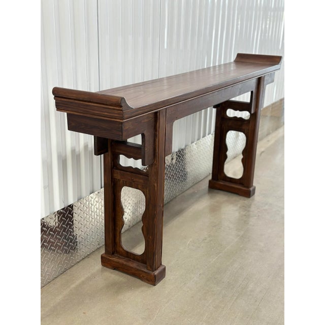 Walnut Altar Console Table | Chairish