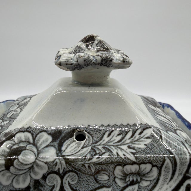 Ceramic Antique Salopian-Type Black Transferware Teapot, Staffordshire, Circa 1820s For Sale - Image 7 of 18