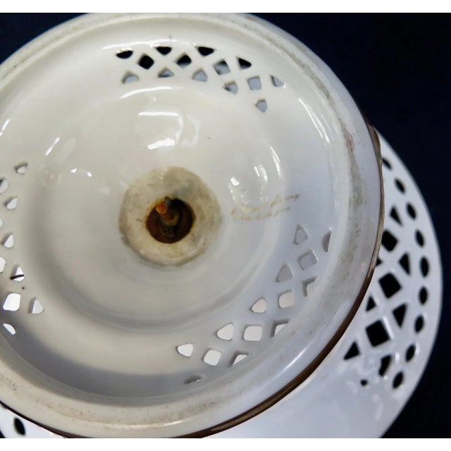 Vintage French Porcelain Reticulated Compote Servers - A Pair For Sale - Image 10 of 11
