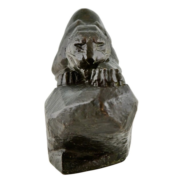 Art Deco Bronze Panther Sculpture by André Vincent Becquerel, Susse Frères Foundry, 1925 For Sale