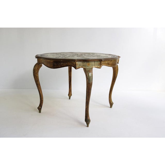 Mid-Century Modern Vintage Italian Florentine Giltwood Coffee Table, 1950 For Sale - Image 3 of 10