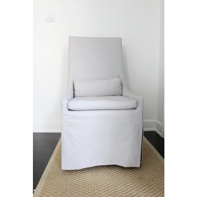 Restoration Hardware Belgian Slope Arm Slipcovered Side Chairs Pair