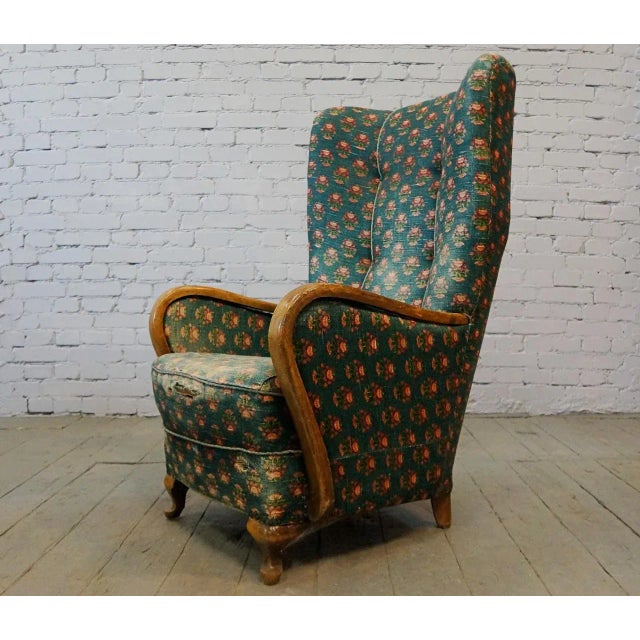 Large Mid-Century High Back Chaise Lounge, France For Sale - Image 6 of 8