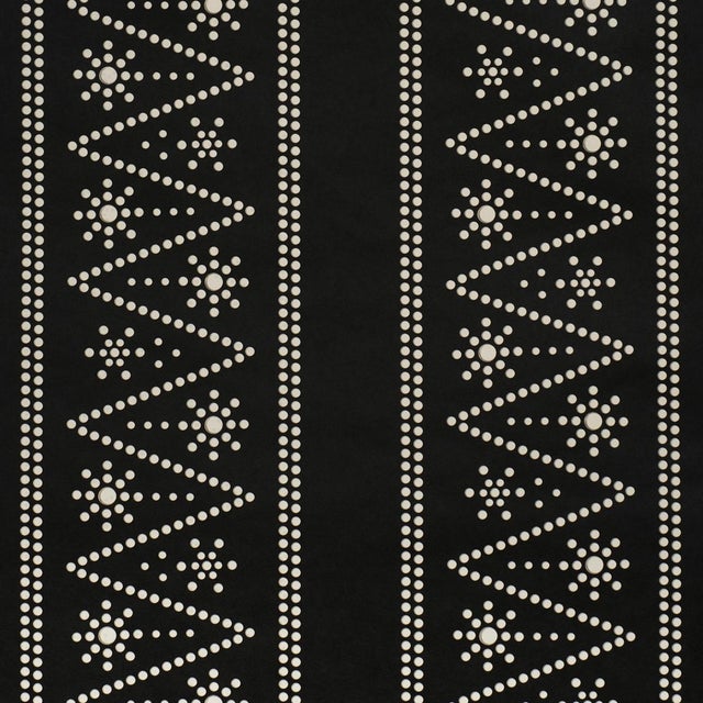 Schumacher The Pearlies Wallcovering In Black For Sale