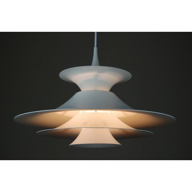 1970s White Radius Pendant Lamp by Eric Baslev for Fog and Mørup, 1960s For Sale - Image 5 of 10