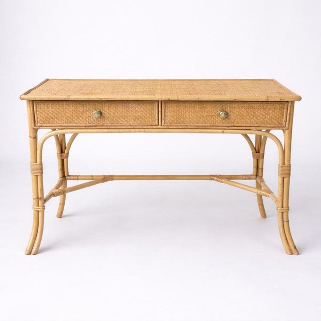 Vintage Bamboo and Rattan Console Table, 1970s For Sale - Image 9 of 9