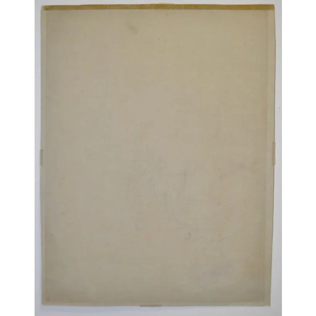 Mid 19th Century 19th Century Antique Original Sanguine Portrait of a Young Woman For Sale - Image 5 of 7