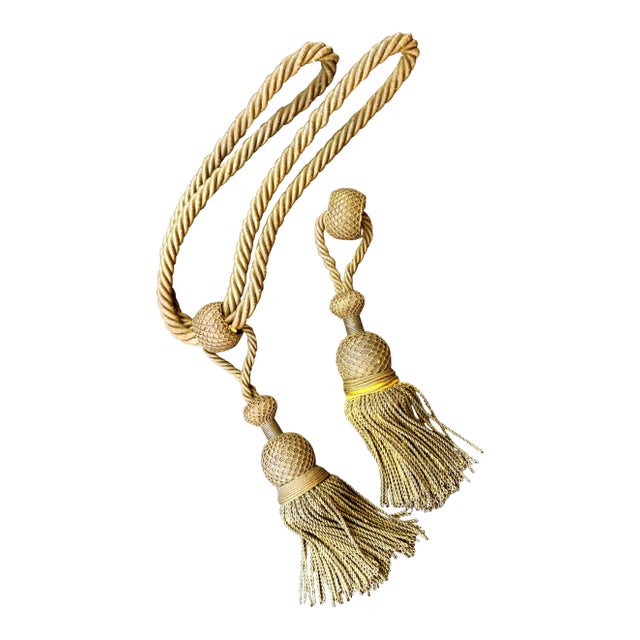 Antique French Museal Metallic Gold Bullion Baroque Tassel For Sale