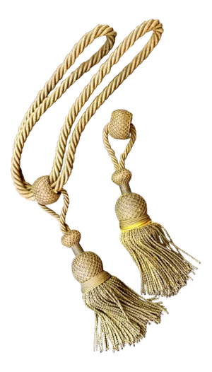 Antique French Museal Metallic Gold Bullion Baroque Tassel