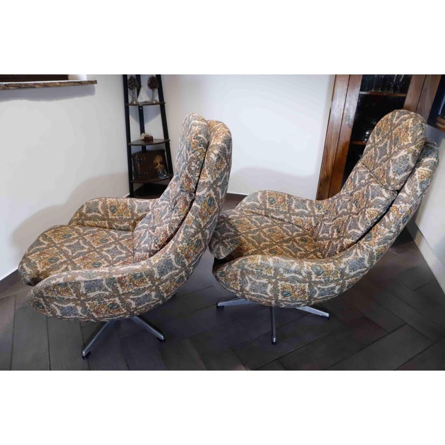 Mid-Century Modern Vintage High-Back Swivel Chairs from Up Závody, 1960s, Set of 2 For Sale - Image 3 of 15