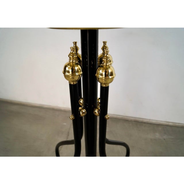 Black 1980’s Hollywood Regency Black & Brass Plant Stand & Planter For Sale - Image 8 of 12
