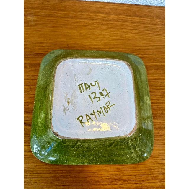 Cerulean 1960s Bitossi for Raymor Italian Mid Century Modern Blue and Green Ceramic Ashtray Catch All Dish For Sale - Image 8 of 9