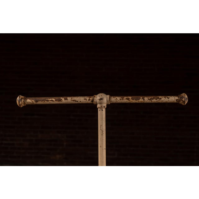 Industrial Antique Chippy Garment Rack in Beige For Sale - Image 3 of 6