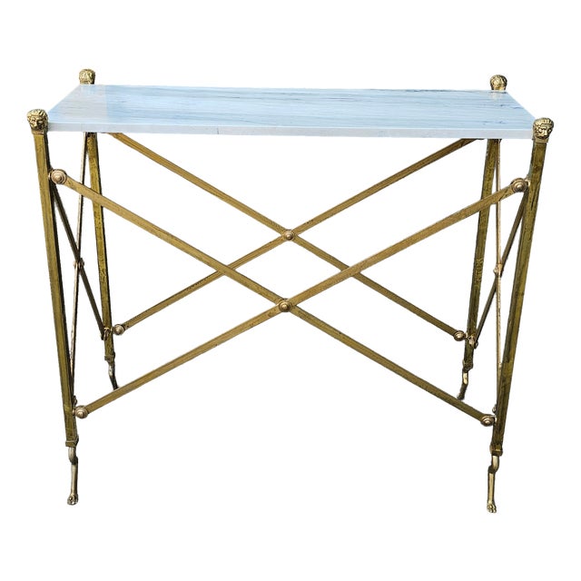 Empire Style Brass Console Table, 1970s For Sale