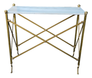 Empire Style Brass Console Table, 1970s