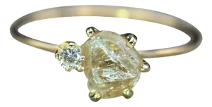 The Ayleen: Ladies Rough Diamond Ring in 14K Yellow Gold