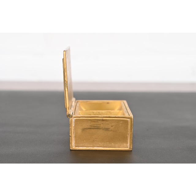 Bronze Tiffany Studios New York Bookmark Bronze Doré Stamp Box For Sale - Image 8 of 12