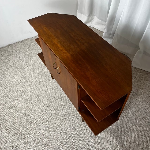 Wood Mid-Century Modern Buffet Bas en Placage Teck, 1960s For Sale - Image 7 of 18