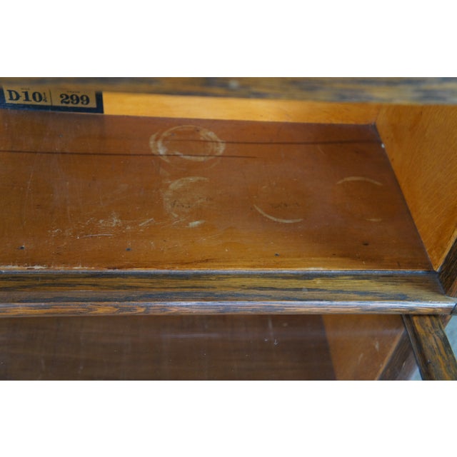 Antique Globe Wernicke Quartersawn Oak Mission Stacking Barrister Bookcase 58" For Sale - Image 6 of 12