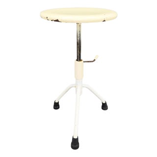 Adjustable Medical Stool in Lacquered Metal, Former Czechoslovakia, 1950s For Sale