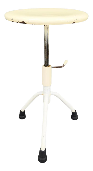 Adjustable Medical Stool in Lacquered Metal, Former Czechoslovakia, 1950s